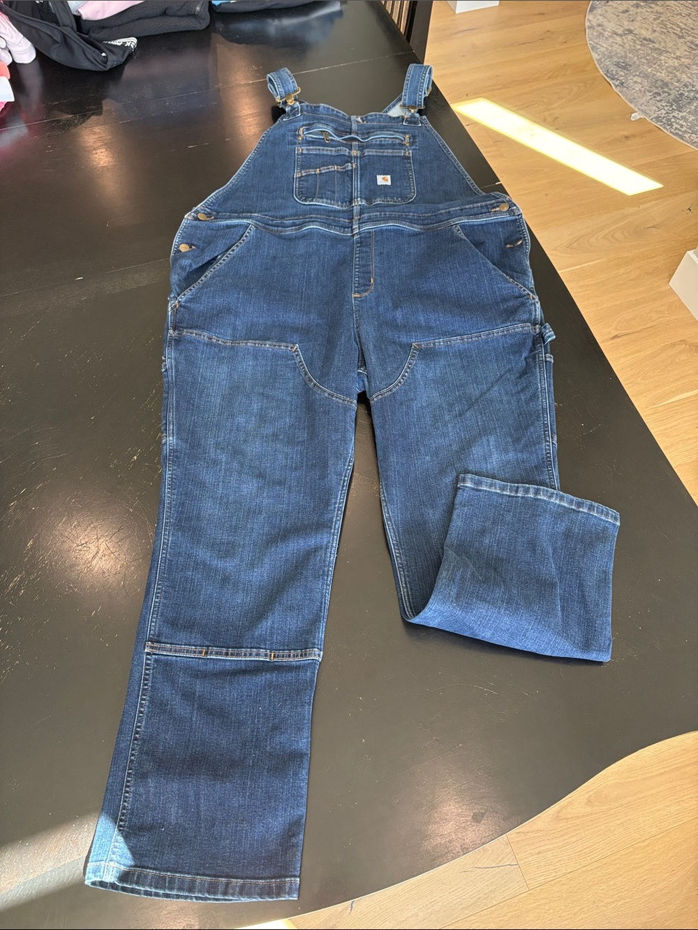 Carhartt womens Dark Blue Denim Relaxed Overalls